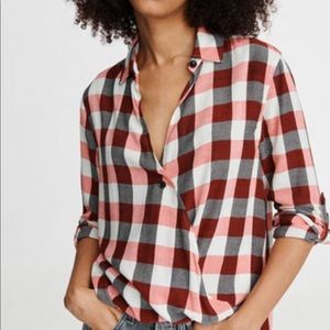Rag & Bone red/ivory shirt